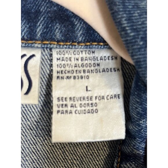 Bill Blass Denim Jacket L Jean Retro Western Boho Cowgirl Concert Neutral 80s - Picture 3 of 11